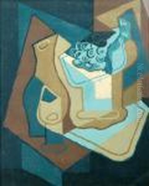 Nature Morte Aux Raisin Oil Painting by Juan Gris