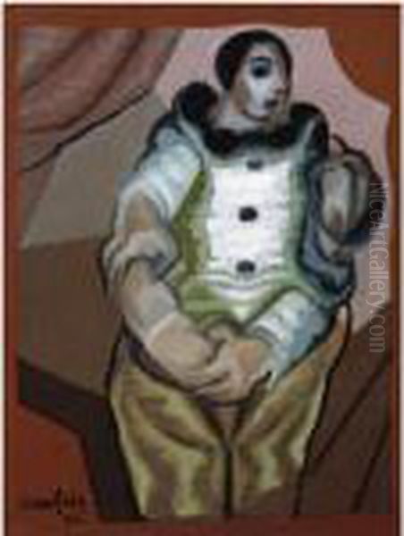 Pierrot Aux Mains Jointes Oil Painting by Juan Gris