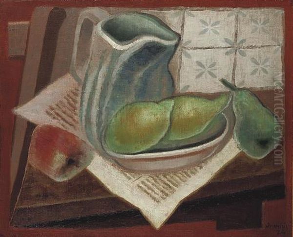 Broc Et Poires Oil Painting by Juan Gris