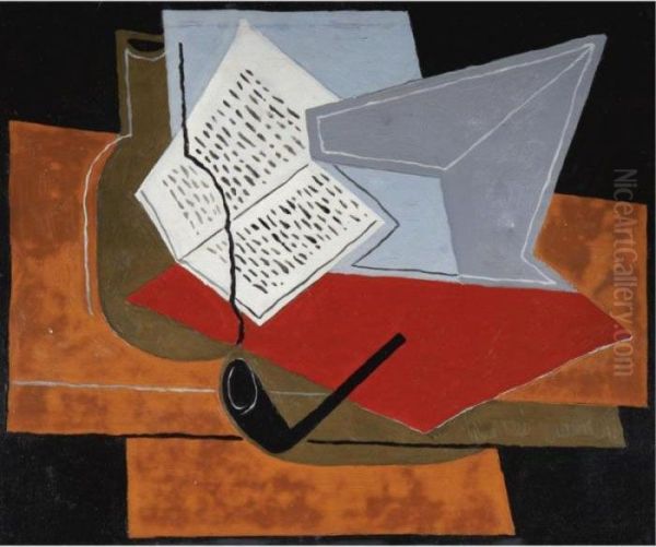 Bol Et Livre Oil Painting by Juan Gris