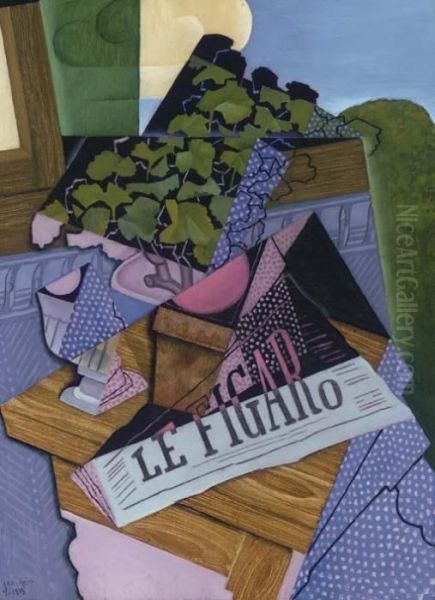 Le Pot De Geranium Oil Painting by Juan Gris