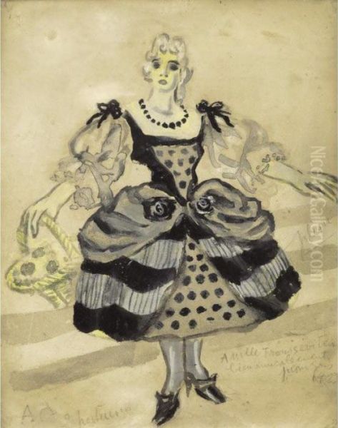 Costume De Danseuse Pour Le Ballet Russe De Diaghilev by Juan Gris