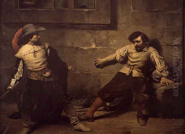 Un lance en el siglo XVII (An incident in the 17th century) Oil Painting by Francisco Domingo Marques