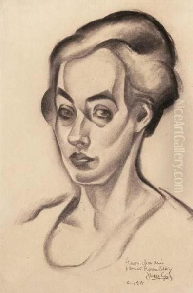 Portrait De Femme Oil Painting by Juan Gris