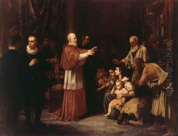 El Beato Juan de Ribera en la expulsión de los moriscos (The Blessed Juan de Ribera in the Expulsion of the Moors) Oil Painting by Francisco Domingo Marques