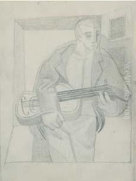 Le Guitariste Oil Painting by Juan Gris