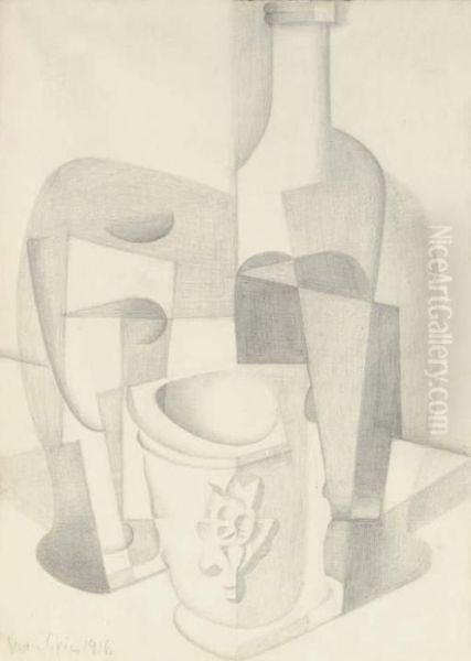 Nature Morte Oil Painting by Juan Gris