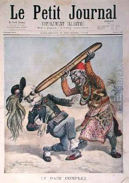 Caricature of Francesco Crispi 1818-1901 and the defeat of the Italian invading army at the siege of Makalle Ethiopia cover of Le Petit Journal 9th February 1896 Oil Painting by Henri Meyer