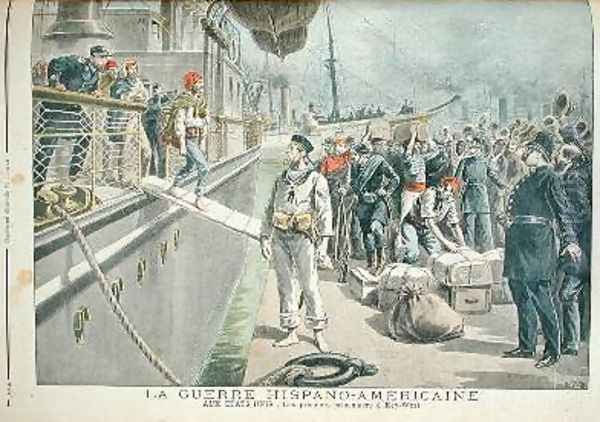 The First Prisoners at Key West during the Spanish American War from Le Petit Journal 8th May 1898 Oil Painting by Henri Meyer