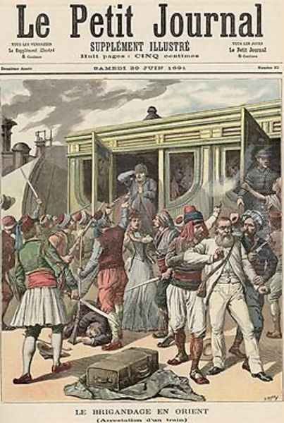 Bandits in the Orient Arrests on a Train from Le Petit Journal 20th June 1891 Oil Painting by Henri Meyer