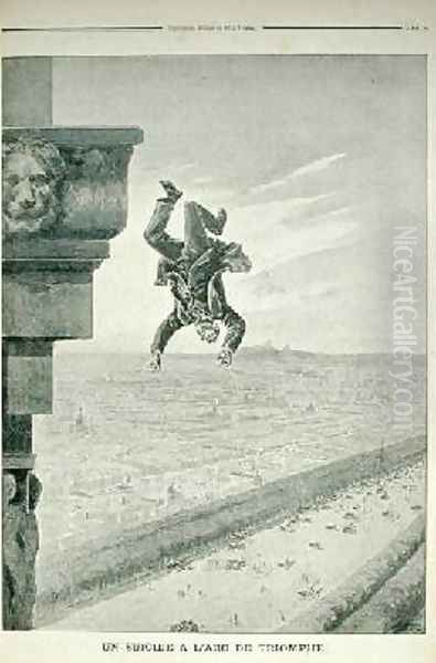 A Suicide at the Arc de Triomphe from Le Petit Journal Oil Painting by Henri Meyer