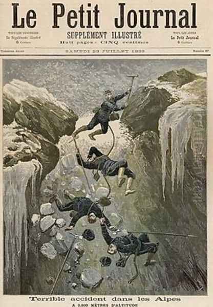 A Terrible Accident in the Alps from Le Petit Journal 23rd July 1892 Oil Painting by Henri Meyer