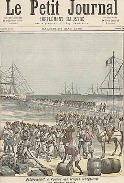 Landing of the Senegalese Troops at the New Wharf in Cotonou from Le Petit Journal 21st May 1892 Oil Painting by Henri Meyer