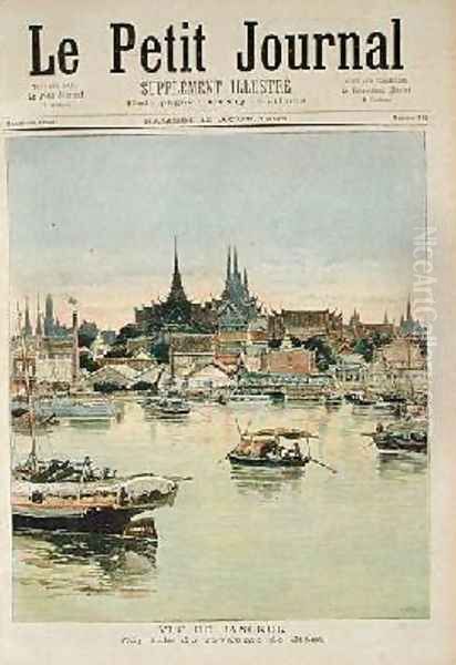 View of Bangkok from Le Petit Journal 12th August 1893 Oil Painting by Henri Meyer