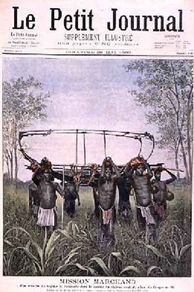 The Marchand Mission travelling from the Congo to the Nile from Le Petit Journal 28th May 1899 Oil Painting by Henri Meyer