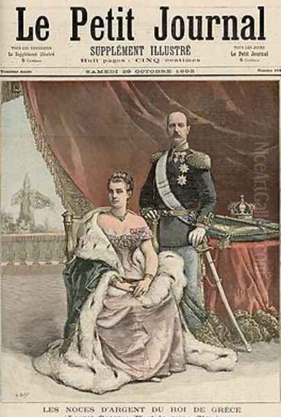 The Silver Wedding Anniversary of the King of Greece from Le Petit Journal 29th October 1892 Oil Painting by Henri Meyer