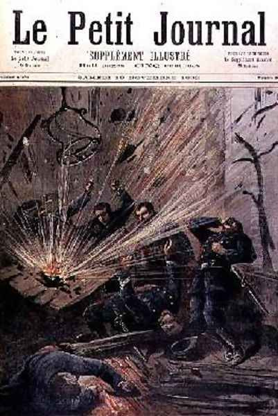 Anarchic Attack on a Police Station in Paris from Le Petit Journal 19 November 1892 Oil Painting by Henri Meyer