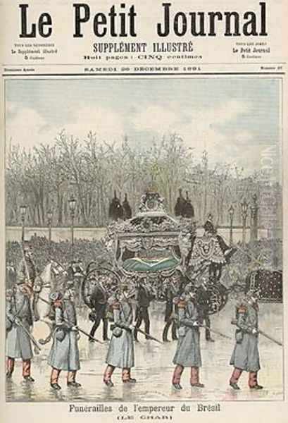 The Funeral of the Emperor of Brazil The Carriage from Le Petit Journal 26th December 1891 Oil Painting by Henri Meyer