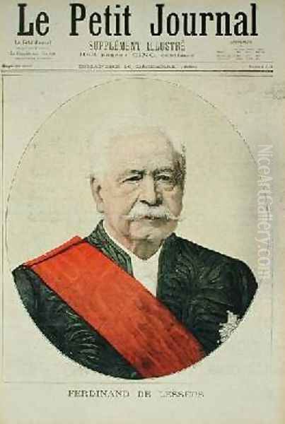 Portrait of Ferdinand Marie de Lesseps 1805-94 from Le Petit Journal 16th December 1894 Oil Painting by Henri Meyer