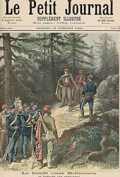 The Corsican Bandit Jacques Bellacoscia Surrendering to the Police from Le Petit Journal 16th July 1892 Oil Painting by Henri Meyer