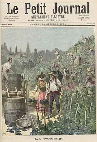 The Wine Harvest from Le Petit Journal 31st October 1891 Oil Painting by Henri Meyer