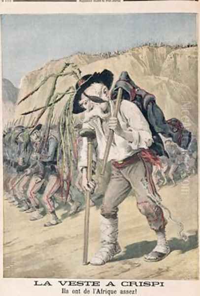 Crispis Defeat caricature from le Petit Journal 1896 Oil Painting by Henri Meyer