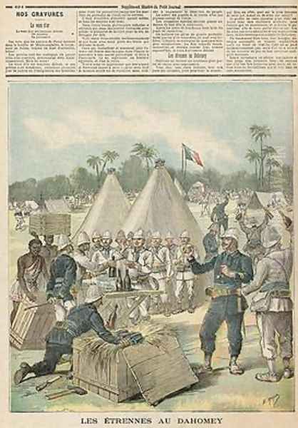 New Years Boxes in Dahomey from Le Petit Journal 31st December 1892 Oil Painting by Henri Meyer