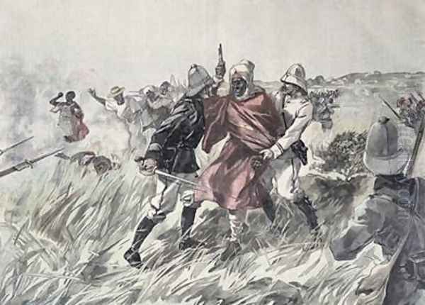 The capture of Toure Samory 1835-1900 by Lieutenant Jacquin near Guelemou in 1898 from Le Petit Journal 30th October 1898 Oil Painting by Henri Meyer