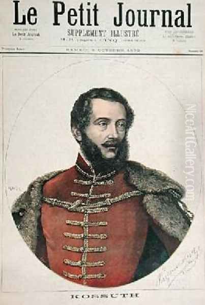 Portrait of Lajos Kossuth 1802-94 from the front cover of Le Petit Journal 8th October 1892 Oil Painting by Henri Meyer