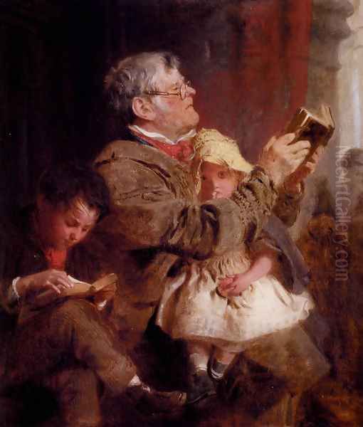 Finding The Text Oil Painting by John Morgan