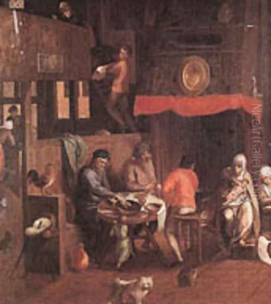 Netherlandish Household Oil Painting by Gillis Mostaert