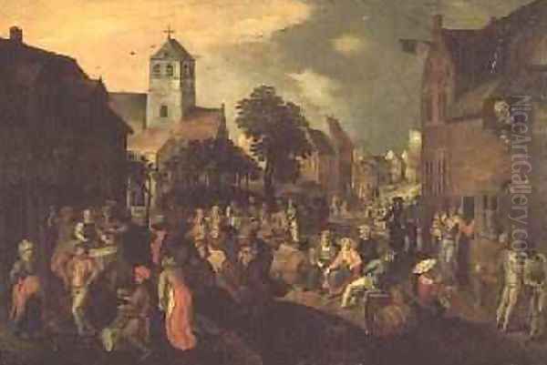 The Village Fete Oil Painting by Gillis Mostaert