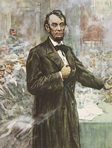 Abraham Lincoln the great Emancipator illustration from This Country of Ours The Story of the United States Oil Painting by A.C. Michael