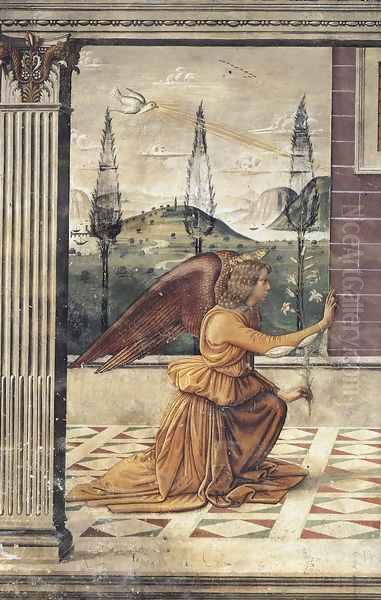 Annunciation (detail-1) c. 1482 Oil Painting by Bastiano Mainardi