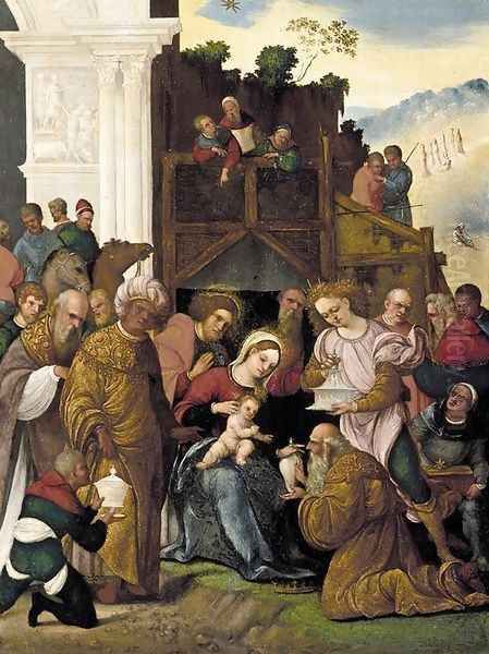 Adoration of the Magi 1522 Oil Painting by Ludovico Mazzolino