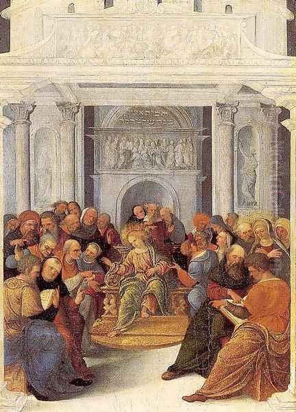 Christ Disputing with the Doctors 1525 Oil Painting by Ludovico Mazzolino