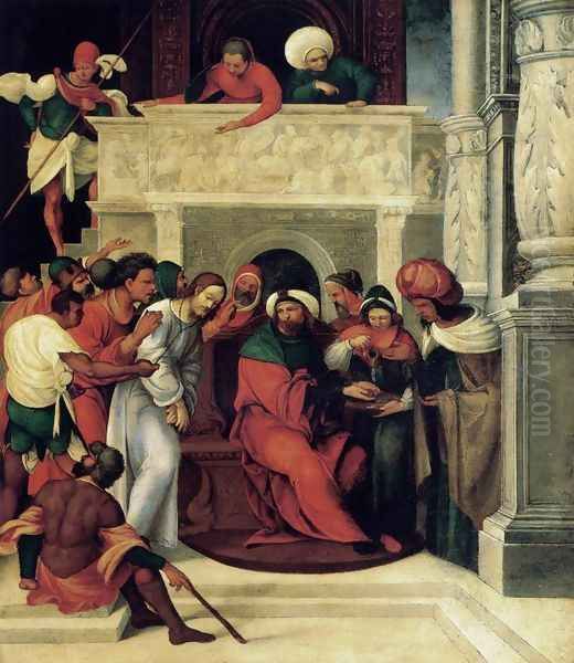 Christ before Pilate c. 1525 Oil Painting by Ludovico Mazzolino