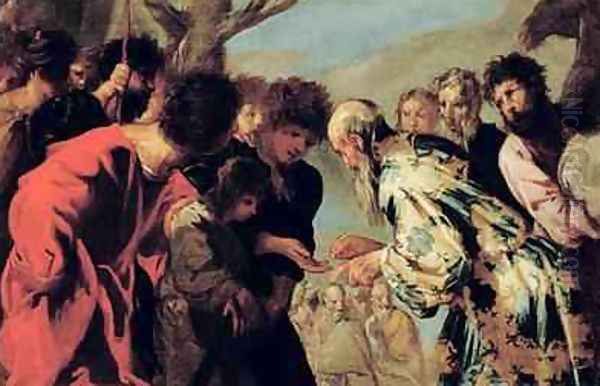 Joseph Sold by his Brothers 1650s Oil Painting by Francesco Maffei