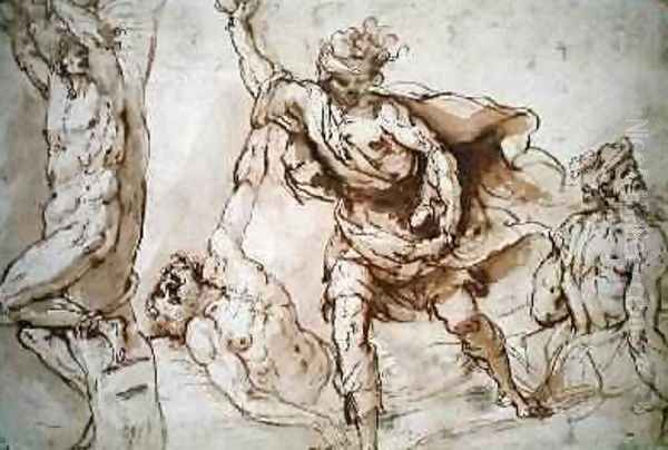 Studies for the Martyrdom of St Sebastian and the Stoning of St Stephen Oil Painting by Francesco Maffei