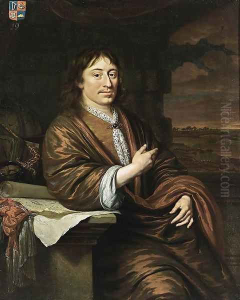 Portrait of Gerard Pietersz. Hulft 1677 Oil Painting by Michiel van Musscher