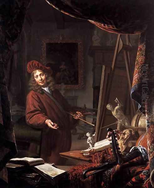 The Painter's Studio Oil Painting by Michiel van Musscher