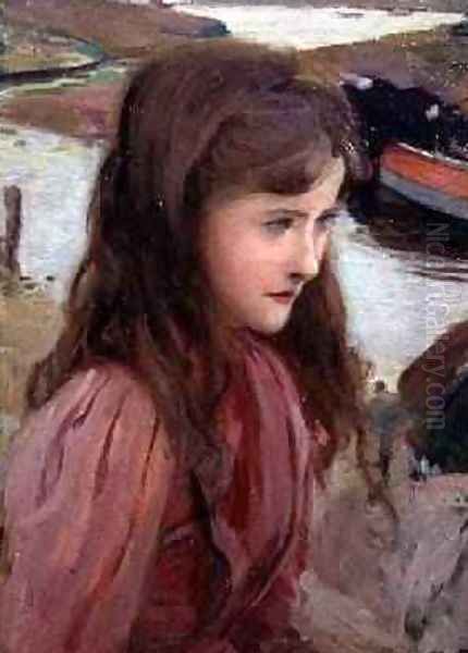 Study of a Young Girl 1898 Oil Painting by Harrington Mann