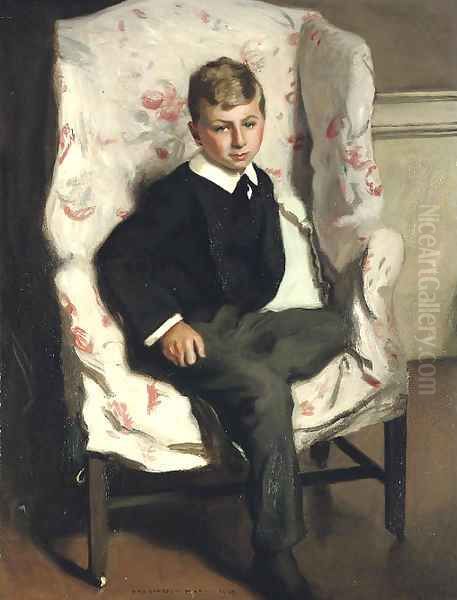 A Young Harrovian Oil Painting by Harrington Mann