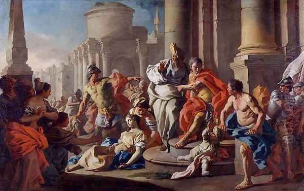 The Death of Virginia c. 1760 Oil Painting by Francesco de Mura