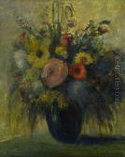 Blumenstillleben Oil Painting by Bela Ivanyi Grunwald