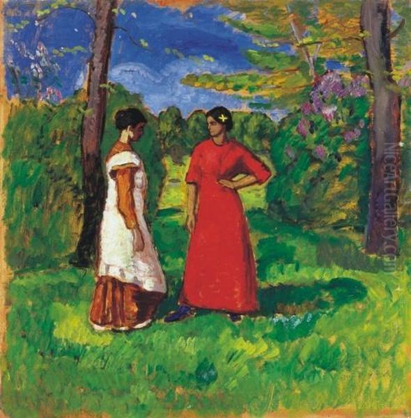 Girls From Kecskemet, About 1912 Oil Painting by Bela Ivanyi Grunwald