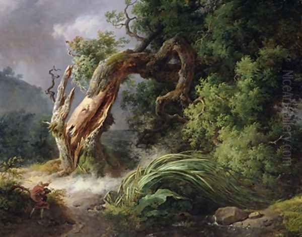 The Oak and the Reed 1816 Oil Painting by Achille-Etna Michallon