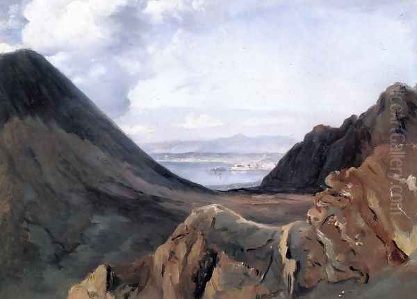 View of Naples from Vesuvius Oil Painting by Achille-Etna Michallon