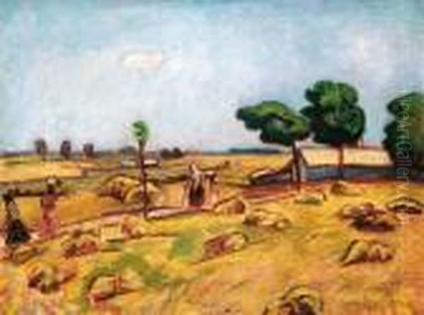 A Summer Day In The Field, Beginning Of The 1910s Oil Painting by Bela Ivanyi Grunwald