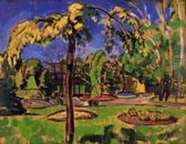 The Casino Park In Kecskemet, 1911 - 14 Oil Painting by Bela Ivanyi Grunwald